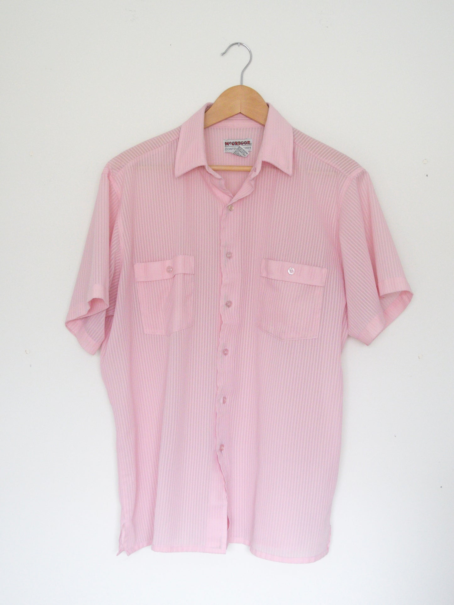 1980's Semi Sheer Pink Shirt