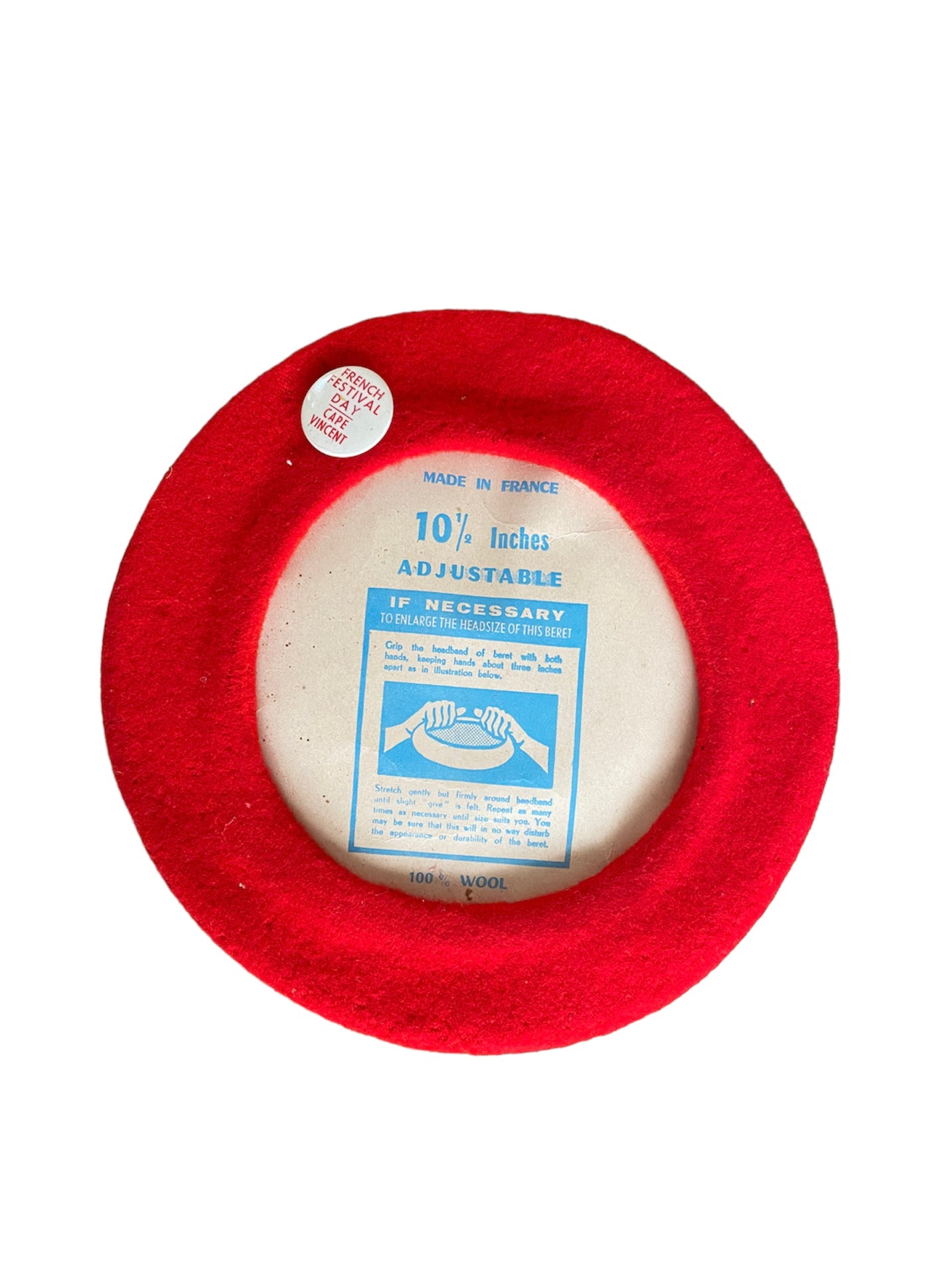 1970's French Festival Day Red Wool Beret