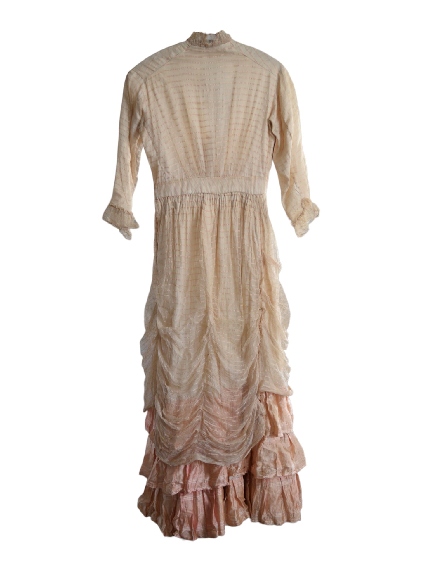 1880s Organza and Silk Dress