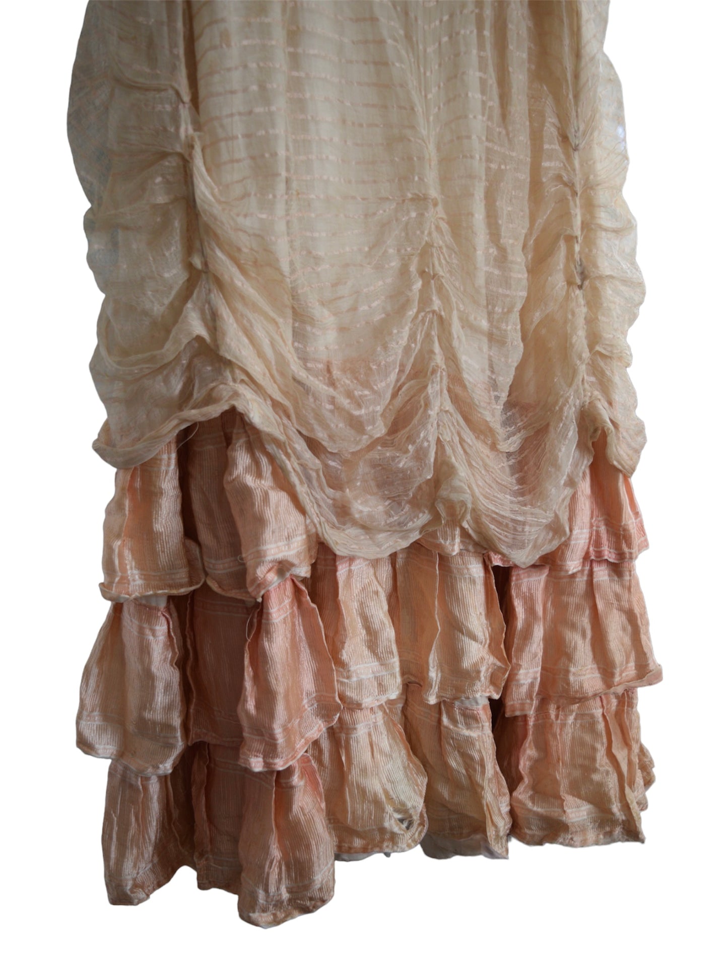 1880s Organza and Silk Dress